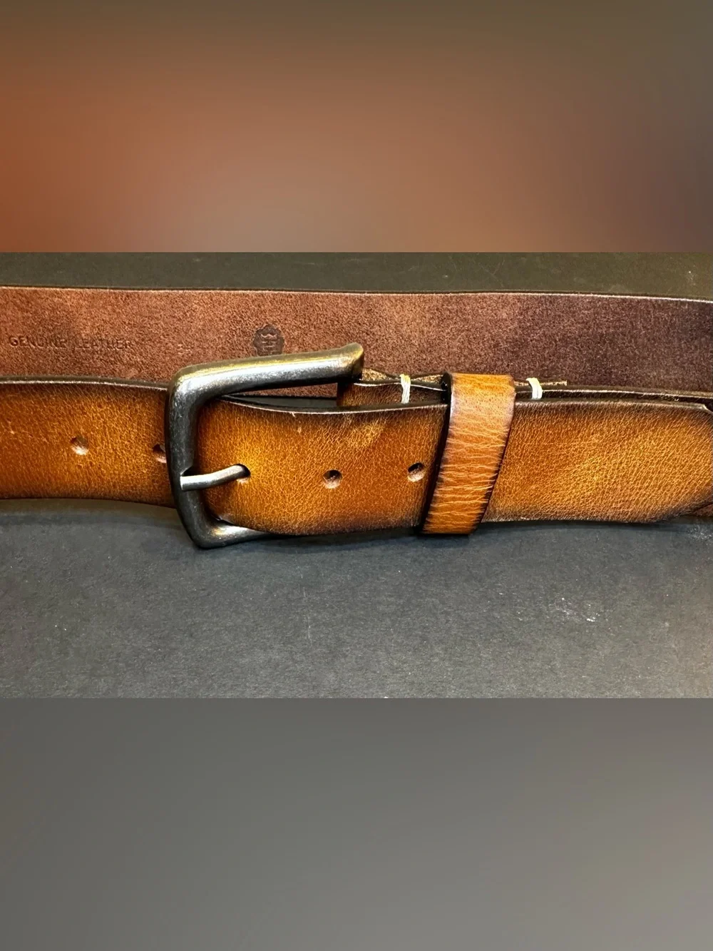 Flint and Tinder Huckberry Brown Leather Jean Belt Size 34